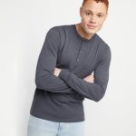 Hanes Originals Men's Long Sleeve Henley T-Shirt #MHT481