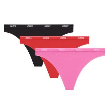 Hanes Moves Women's 360 Degree Flex Thong Underwear, 3-Pack #HM46SW