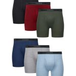 Hanes Men's Boxer Brief Underwear, Moisture-Wicking Cotton, Assorted Solids, Value 6-Pack #7349Q6