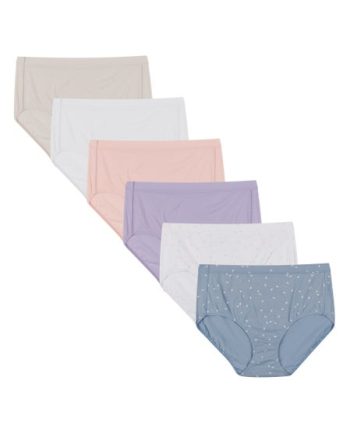 Hanes Pure Comfort Women's Brief Underwear, Organic Cotton, Assorted, 6-Pack #PC40AS