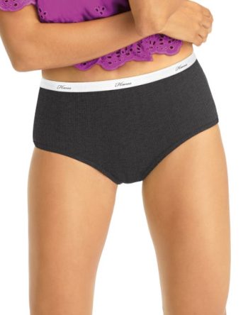 Hanes Women's Ribbed Cotton Briefs 6-Pack #PP40RH