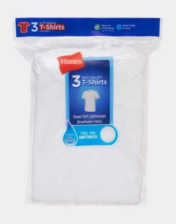 Hanes Toddler Boys' Crewneck Undershirt, White, 3-Pack #TB2133