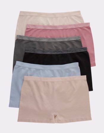 Hanes Women's Seamless Boyshort Underwear, Comfort Flex Fit, 6-Pack #CF49P6