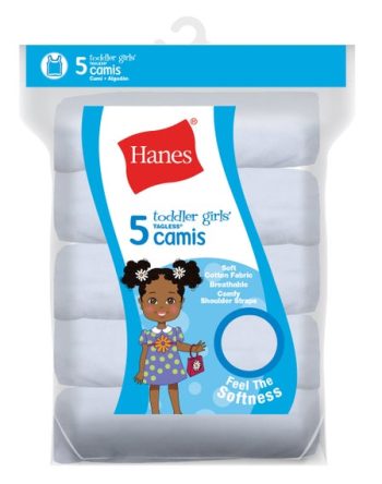 Hanes Toddler Girls' Knit Cami, White, 5-Pack #TV30P5
