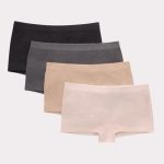 Hanes Girls' Tween Underwear Seamless Boyshort Pack, Neutrals, 4-Pack #GSMBS1