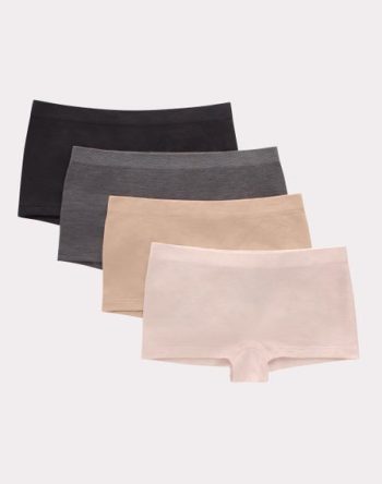 Hanes Girls' Tween Underwear Seamless Boyshort Pack, Neutrals, 4-Pack #GSMBS1