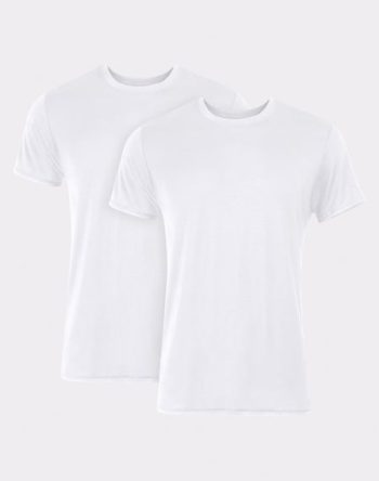 Hanes Originals Ultimate Men's SuperSoft Crewneck Undershirt, White, 2-Pack #UO2CA2