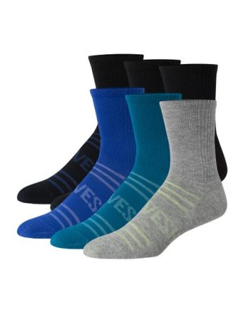 Hanes Moves Breathable Mesh Men's Mid-Crew Socks, Shoe Sizes 6-12, 6-Pairs #HMMV84