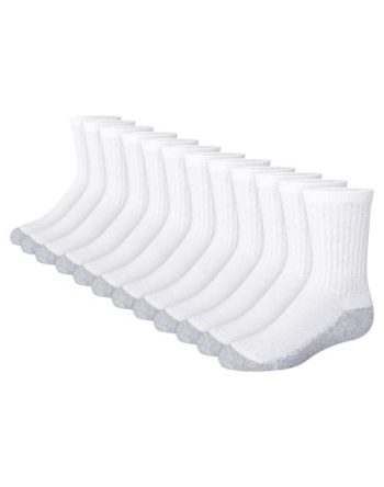 Hanes Double Tough Boys' Cushion Crew Socks, 12-Pairs #BRLC12