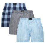 Hanes Originals Ultimate Men's Cotton Stretch Woven Boxer Underwear, Blue Plaids/Prints, 3-Pack #UOGWC3
