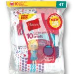 Hanes Toddler Girls' Cotton Brief Underwear, 10-Pack #TP10AS