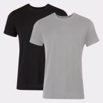 Hanes Originals Ultimate Men's SuperSoft Crewneck Undershirt, Black/Grey, 2-Pack #UO2CB2