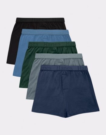 Hanes Originals Boys' SuperSoft Knit Boxer Underwear, 5-Pack #BRO2KB