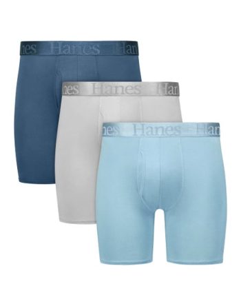 Hanes Originals Ultimate Men's SuperSoft Boxer Brief Underwear, Total Support Pouch, Assorted, 3-Pack #UOSBB3