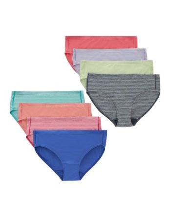 Hanes Pure Comfort Girls' Microfiber Hipster Underwear, 8-Pack #GUPSYH