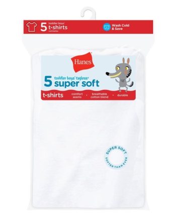 Hanes Toddler Boys' Crew Undershirt, White, 5-Pack #TBUCR5