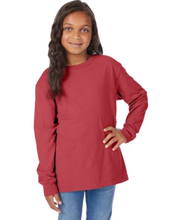 Hanes Kids' Garment Dyed Long Sleeve T-Shirt #GDH275??GRTDYE