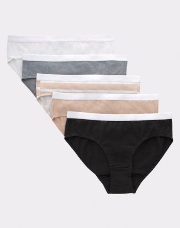 Hanes Originals Girls' Tween Underwear Hipster Pack, Basic Assorted, 5-Pack #GOGNH1