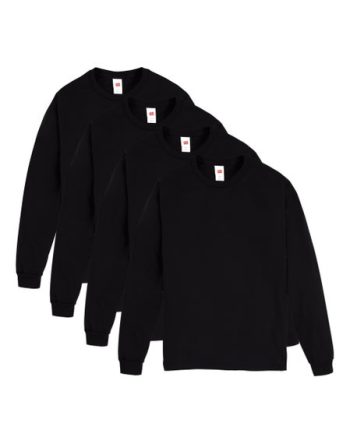 Hanes Essentials Men's Cotton Long Sleeve T-Shirt, Value 4-Pack #O5286