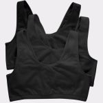 Hanes Women's Cotton Scoopneck Crop Sports Bralette, Low Impact, 3-Pack #HFA002