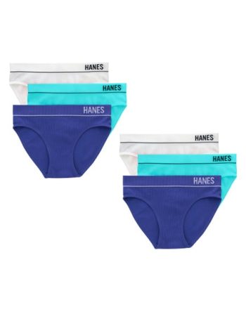 Hanes Originals Women's Seamless Rib Bikini Underwear, Assorted, 6-Pack #MH12FA