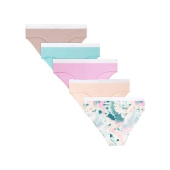 Hanes Originals Girls' Tween Hipster Underwear, Assorted Solids/Print, 5-Pack #GOGTH2