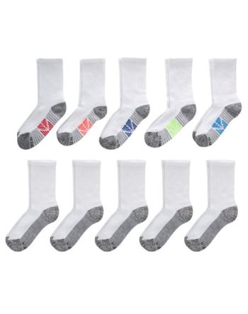 Hanes Ultimate Double Tough Boys' Crew Socks, 10-Pairs #HBUDC0