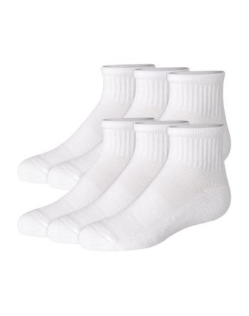 Hanes Pure Comfort Girls' Organic Cotton Ankle Socks, 6-Pairs #PPCAK6