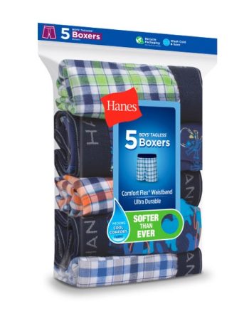 Hanes Boys Comfort Flex? Woven Boxer 5-Pack  #B841A5