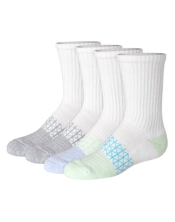 Hanes Absolute Active Girls' Crew Socks, 4-Pairs #HGAAC4