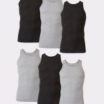 Hanes Ultimate ComfortSoft Men's Tank Undershirt, Black/Grey, 6-Pack #7993B6
