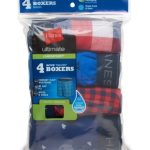 Hanes Ultimate ComfortSoft Boys' Woven Boxer Underwear, Assorted, 4-Pack #BU835P