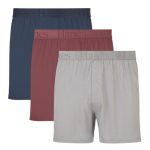 Hanes Originals Ultimate Men's SuperSoft Knit Boxer Underwear, Blue/Grey/Red, 3-Pack #UO2KC3