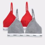 Hanes Originals Women's Triangle Bralette, Breathable Stretch Cotton, 2-Pack #MHO102