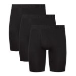 Hanes Originals Ultimate Men's SuperSoft Long Leg Boxer Brief Underwear, Black, 3-Pack #UO2LL3