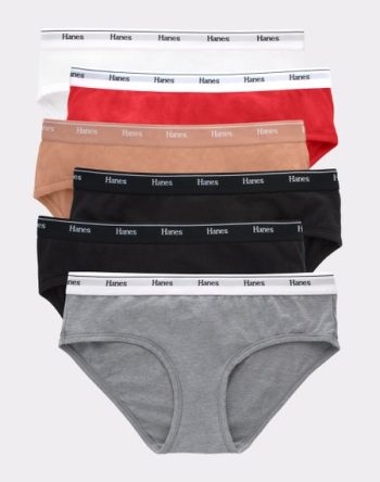 Hanes Originals Women's Hipster Underwear, Breathable Stretch Cotton, 6-Pack #OC41AS