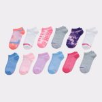 Hanes Girls' No Show Socks, Fashion Pack, 12-Pairs #HGFN12