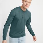 Hanes Originals Men's Cotton Long Sleeve Henley T-Shirt #MHP480