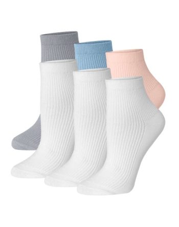 Hanes Originals Women's SuperSoft Ankle Socks, Assorted, Extended Sizes, 6-Pairs #HWSA6P