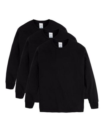 Hanes Boys' Long Sleeve T-Shirt, 3-Pack #O5546