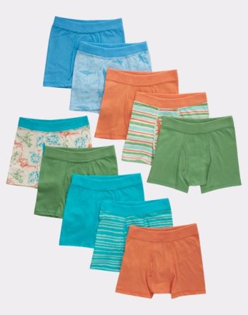 Hanes Toddler Boys' Pure Comfort Cotton Boxer Brief Underwear, Assorted, 10-Pack #TBPUBB