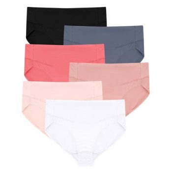 Hanes Women's Microfiber Smoothing Hi-Cut Underwear, 6-Pack #SS43AS
