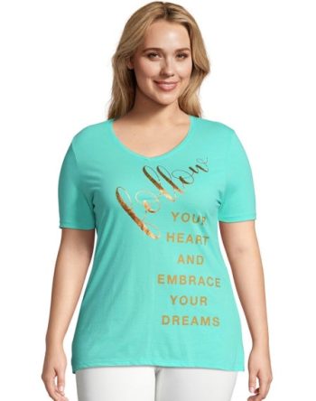 Hanes Just My Size Women's Graphic T-Shirt, Follow Your Heart (Plus Size) #GTJ181??Y07187