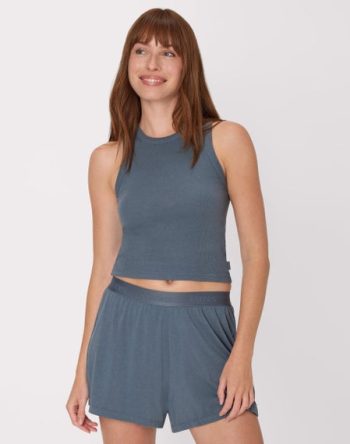 Hanes Originals Women's Supersoft Comfywear Rib Racerback Crop Tank #HLW216