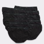 Hanes Women's Breathable Cotton Bikini Underwear, Black, 10-Pack #PW42BK
