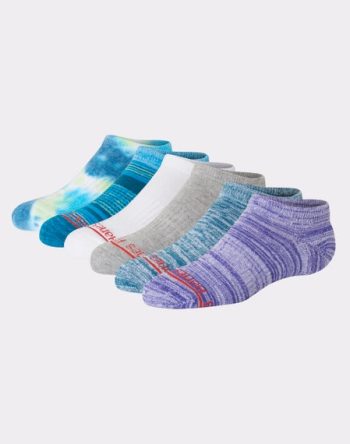 Hanes Originals Girls' No Show Socks, Moisture-Wicking, 6-Pairs #GOGRN6