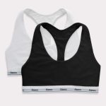 Hanes Originals Racerback Bralette, Breathable Stretch Cotton, 2-Pack #MHO101