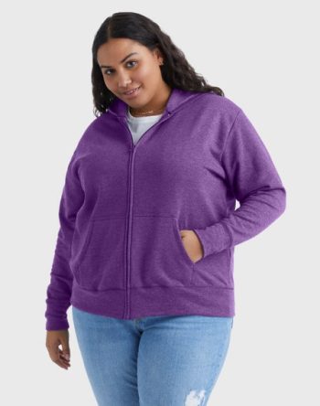 Hanes Just My Size EcoSmart Women's Full-Zip Fleece Hoodie (Plus Size) #OJ105