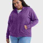 Hanes Just My Size EcoSmart Women's Full-Zip Fleece Hoodie (Plus Size) #OJ105