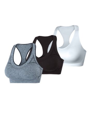 Hanes Sport Women's Seamless Racerback Sports Bra, 3-Pack #O90033